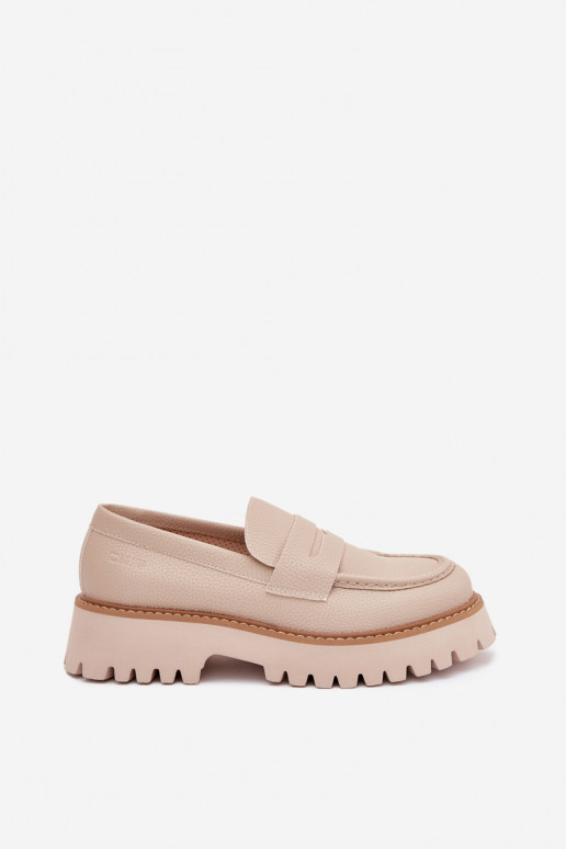 Women's platform loafers and flat shoes Big Star NN274050 beige