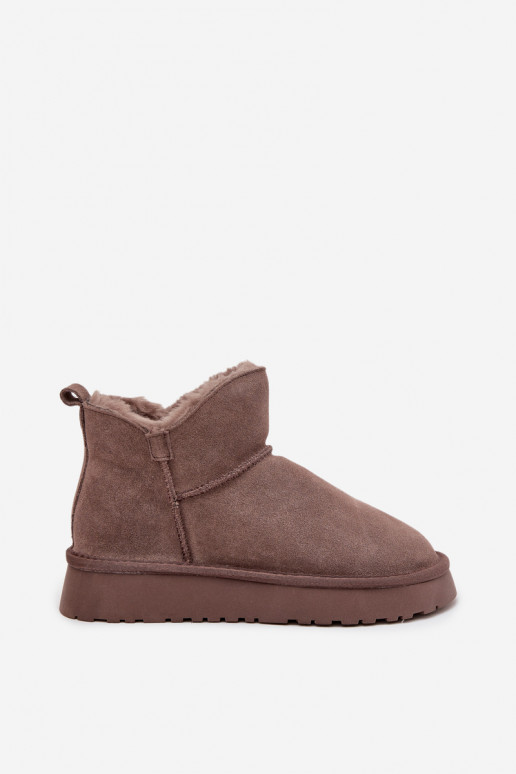 Suede insulated snow boots with fur inside Vinceza 97961 brown