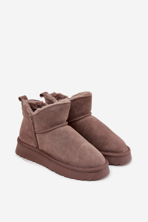 Suede insulated snow boots with fur inside Vinceza 97961 brown