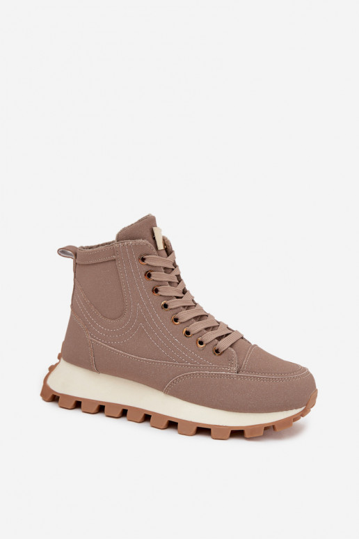 Insulated women's shoes on platform Tai turirivira beige