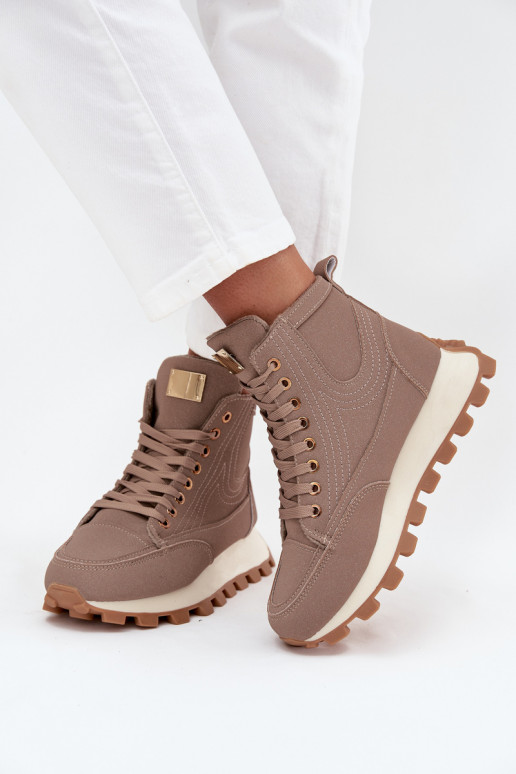 Insulated women's shoes on platform Tai turirivira beige