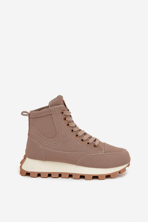 Insulated women's shoes on platform Tai turirivira beige