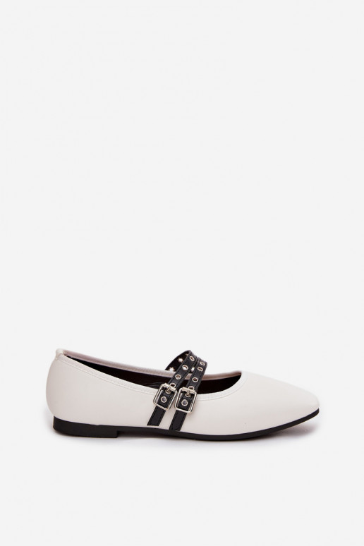 White ballerinas with ribbons Deliora