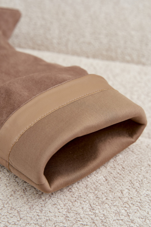 Khaki slip-on knee-high boots with heels and pointed toes Blenia