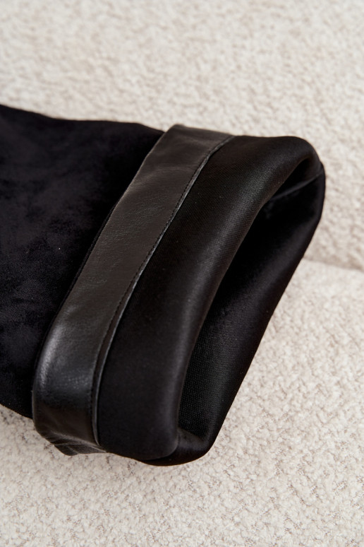 slip-on knee-high boots with heels made of faux suede black Casella