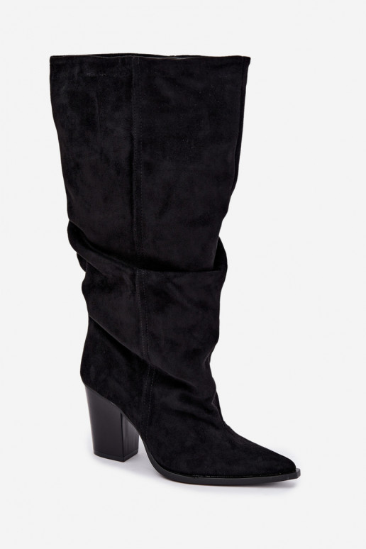 slip-on knee-high boots with heels black Jensy