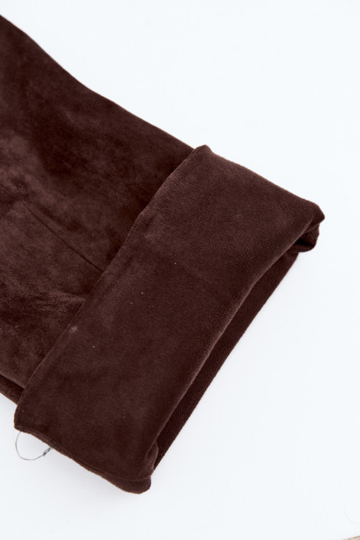 slip-on women's knee-high boots with heels in chocolate Favra