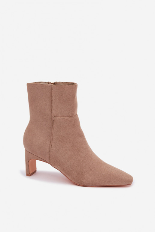 women's ankle boots with heels in sand Rileya