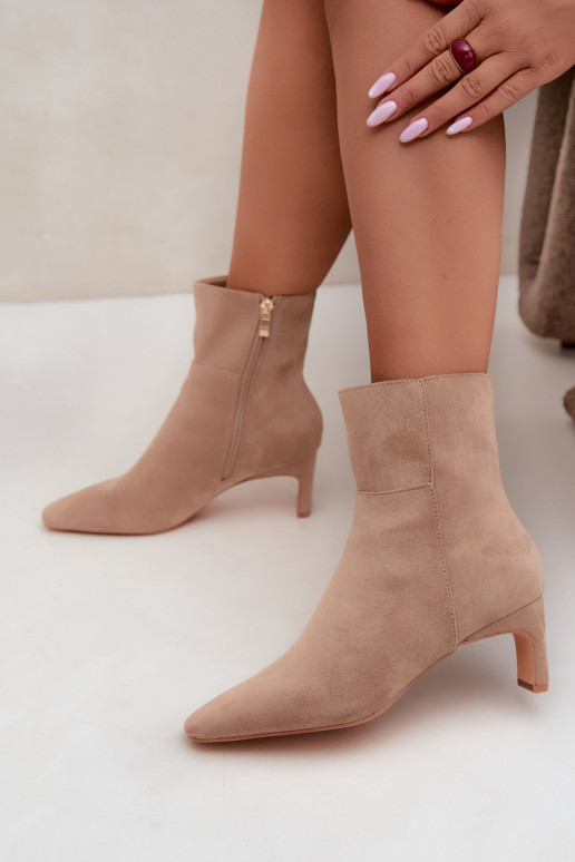 women's ankle boots with heels in sand Rileya