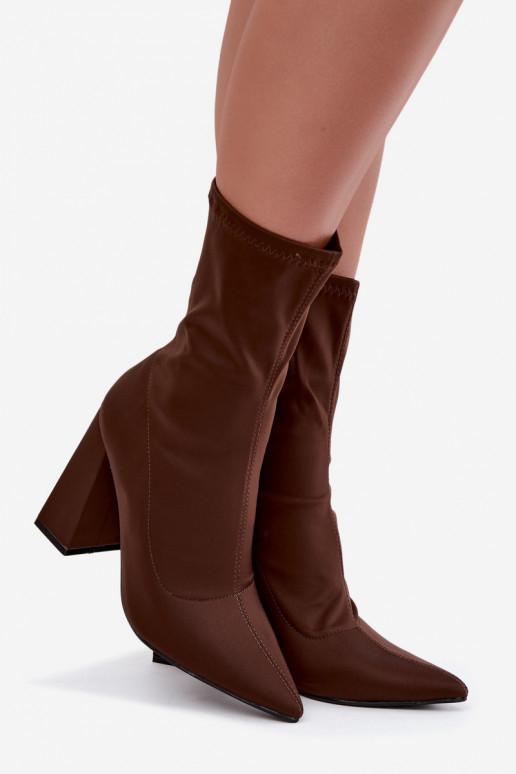 ankle boots on high heels in brown Caretta