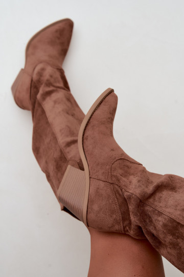 slouchy knee-high slip-on boots in brown Sylvie