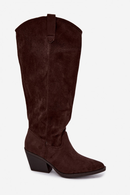 slouchy knee-high slip-on boots in CzekoladoĮe Sylvie
