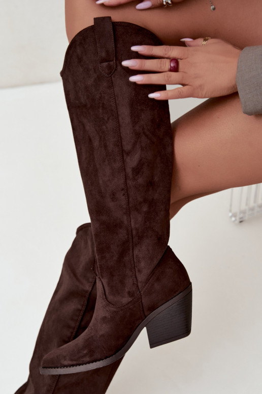 slouchy knee-high slip-on boots in CzekoladoĮe Sylvie