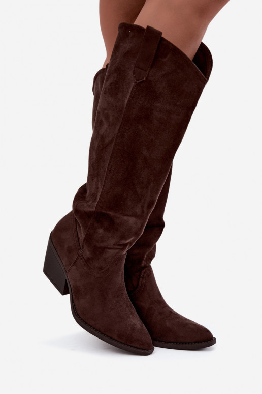 slouchy knee-high slip-on boots in CzekoladoĮe Sylvie