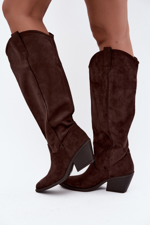 slouchy knee-high slip-on boots in CzekoladoĮe Sylvie