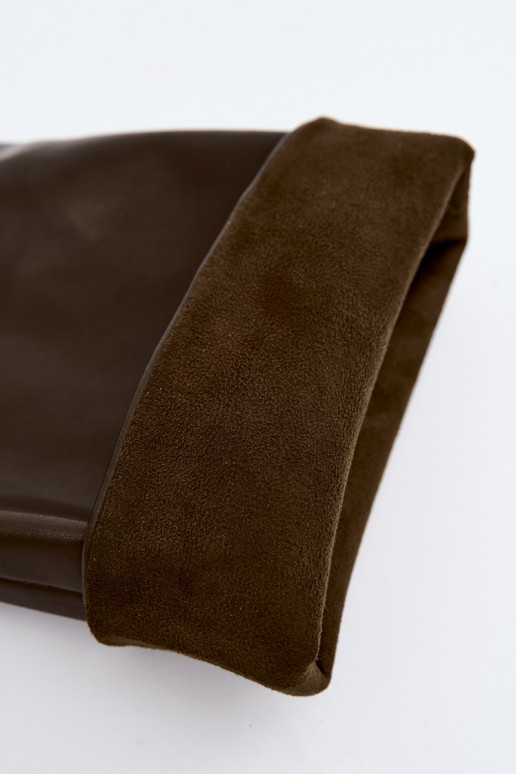 women's slip-on knee-high boots with heels in CzekoladoĮe Emeline