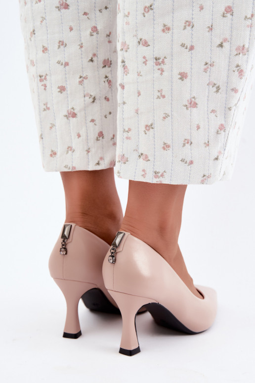 Heeled shoes in sand color Vinceza 62330