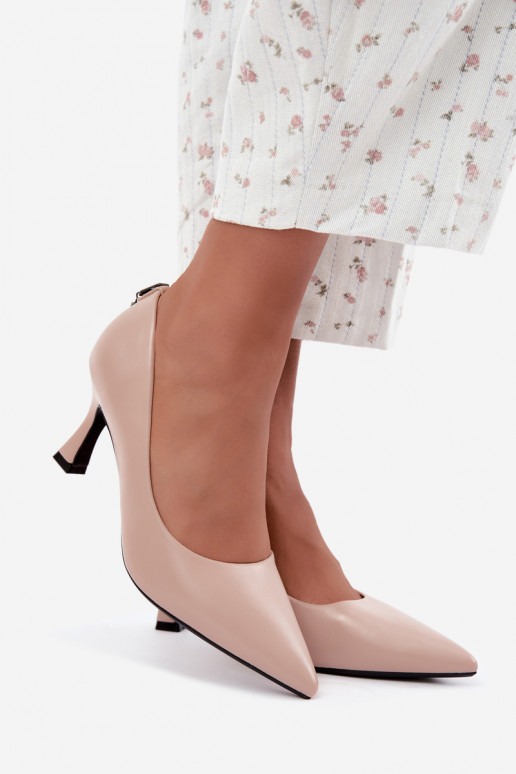 Buty na obcasie w kolorze piaskowym Vinceza 62330