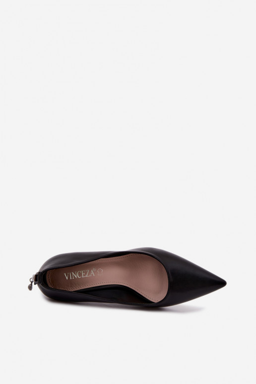 Heeled shoes in black color Vinceza 62330