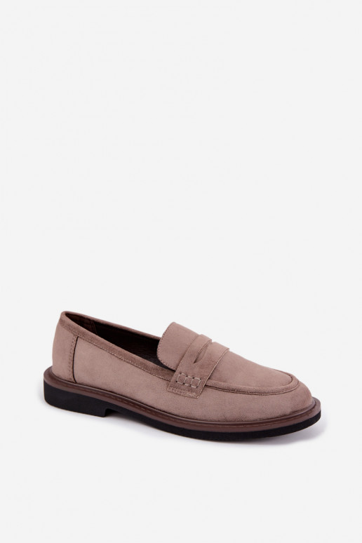 Women's moccasins in suede in sand color Vinceza 62335