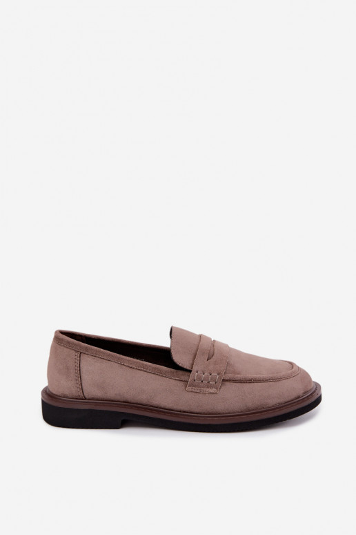 Women's moccasins in suede in sand color Vinceza 62335