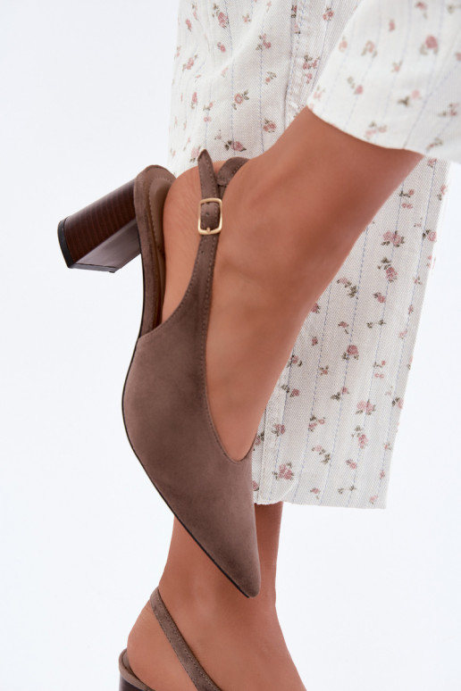 Heeled shoes with open heel in clay color Sorenia