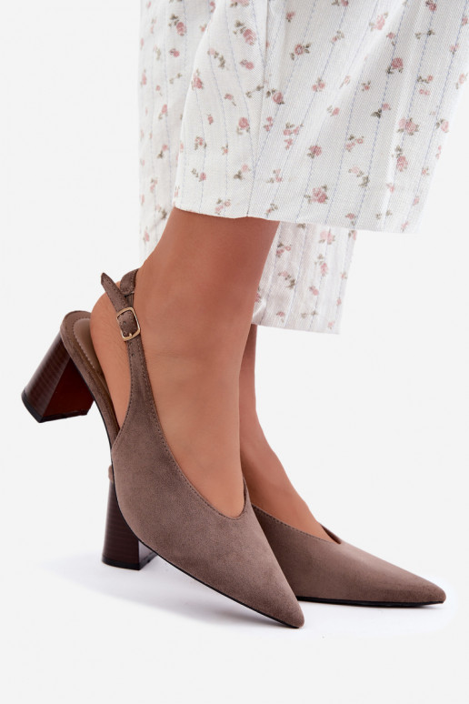 Heeled shoes with open heel in clay color Sorenia