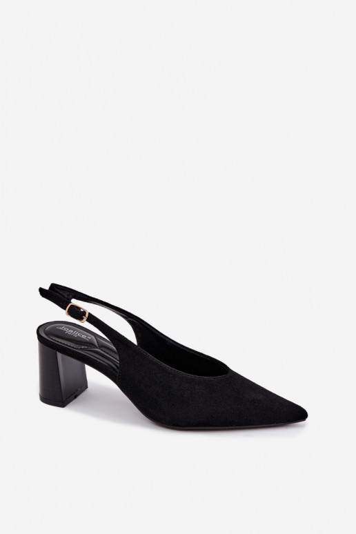 Buty na obcasie z odkrytym piętą w kolorze czarnym Sorenia