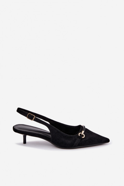 Heeled shoes with low heel in black color Caylo