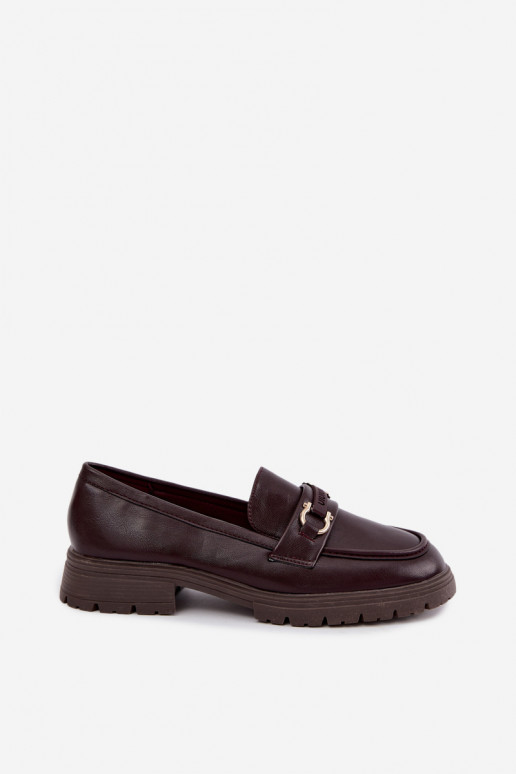Women's moccasins with fancy details in bordo color Brika