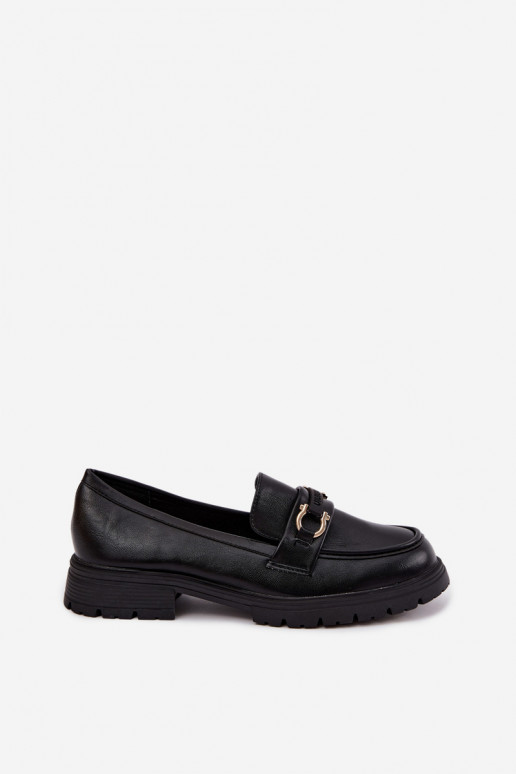 Women's moccasins with fancy details in black color Brika