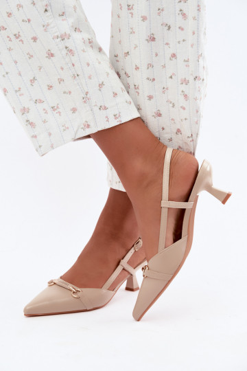 Women's High Heel Sandals With Pointed Toes Beige Felessa