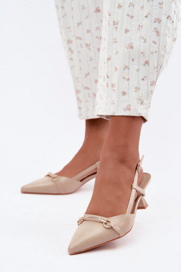 Women's High Heel Sandals With Pointed Toes Beige Felessa 2