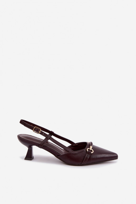 Women's heeled sandals with pointed toes in bordo color Felessa
