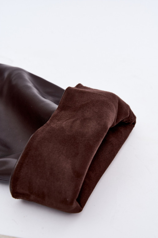 women's knee-high boots with thin heels in chocolate color Galena