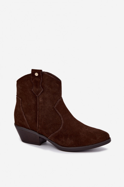 Big Star chocolate brown cowboy-style ankle boots with heels