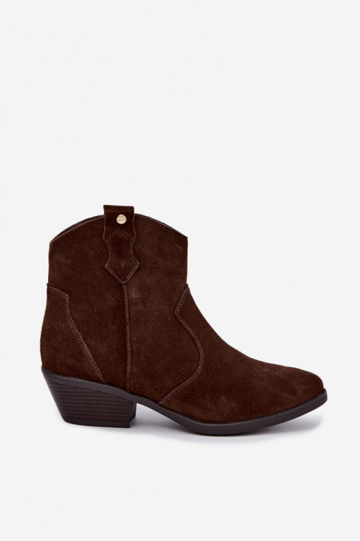 Big Star chocolate brown cowboy-style ankle boots with heels