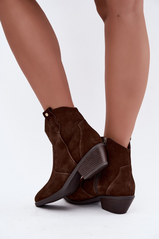 Big Star chocolate brown cowboy-style ankle boots with heels