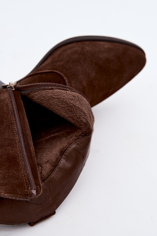 Big Star chocolate brown cowboy-style ankle boots with heels