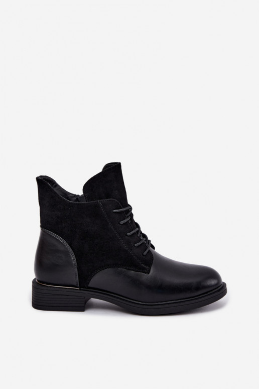 Ismerae black ankle boots with wide heels