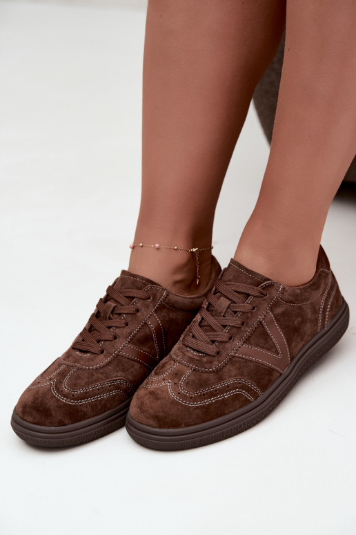 Women's Leather Suede Sneakers Cariva