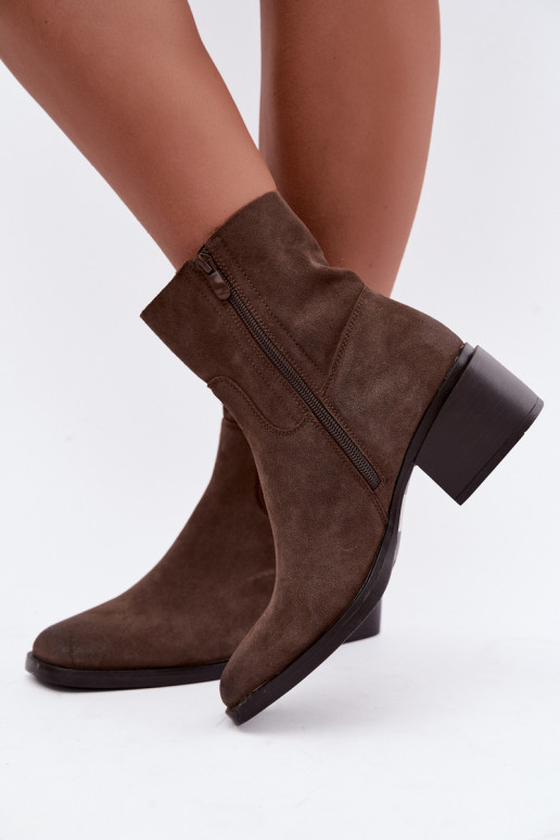 Women's ankle boots in brown suede Iveris