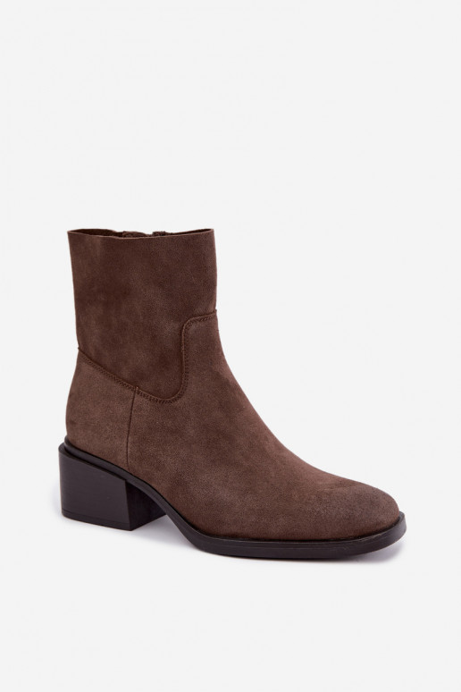 Women's ankle boots in brown suede Iveris