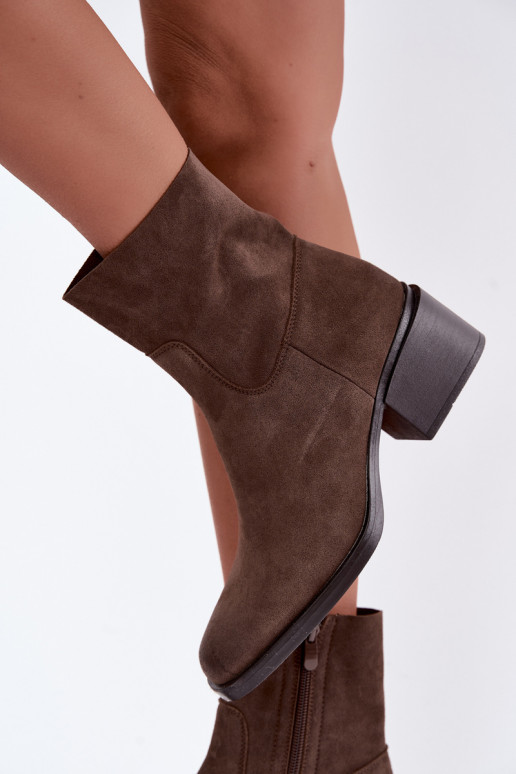 Women's ankle boots in brown suede Iveris