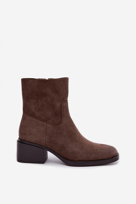 Women's ankle boots in brown suede Iveris