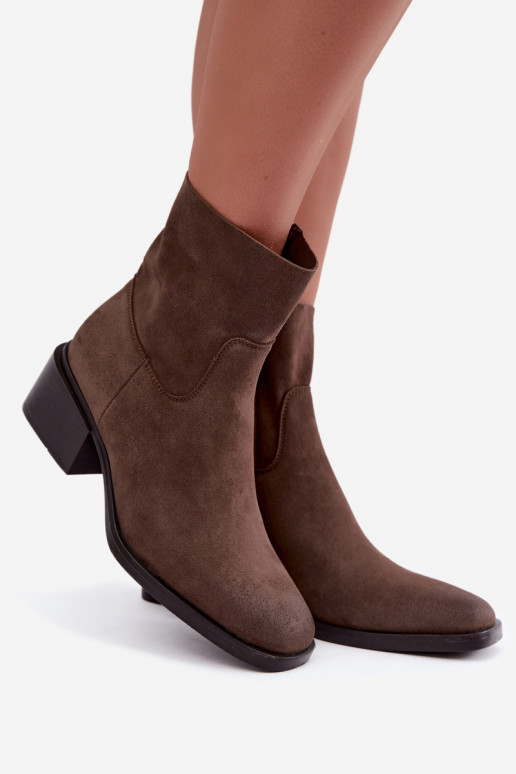 Women's ankle boots in brown suede Iveris