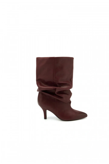 Slouchy ankle boots with heels in burgundy Gelra 2
