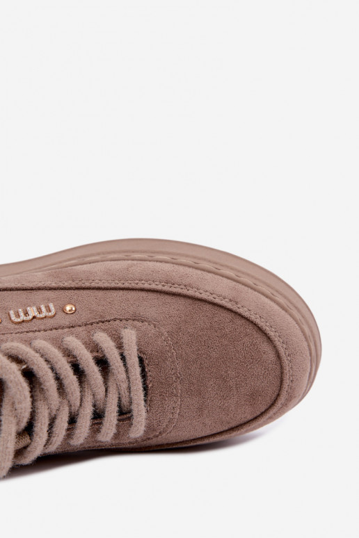 Suede sneakers with platform in clay Teysa