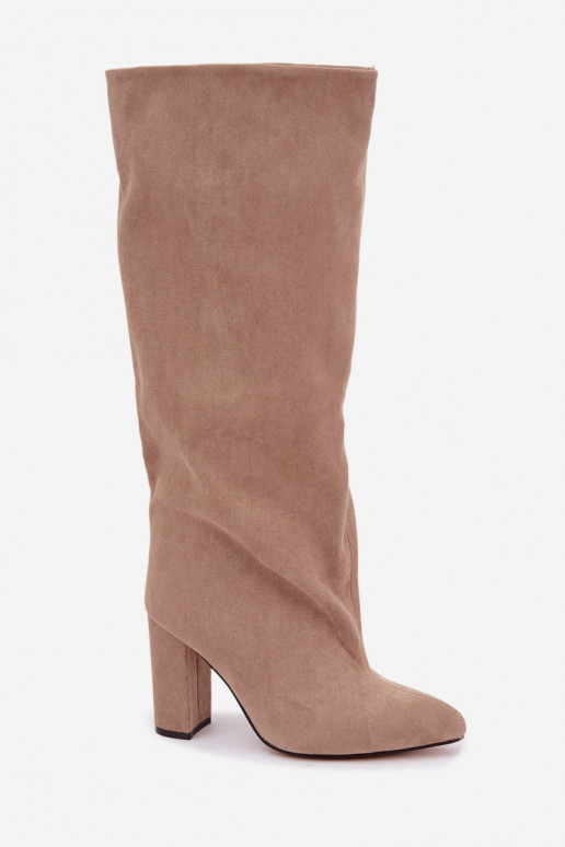 Ankle boots with heels in sand Adoria