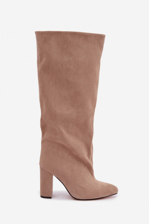 Ankle boots with heels in sand Adoria